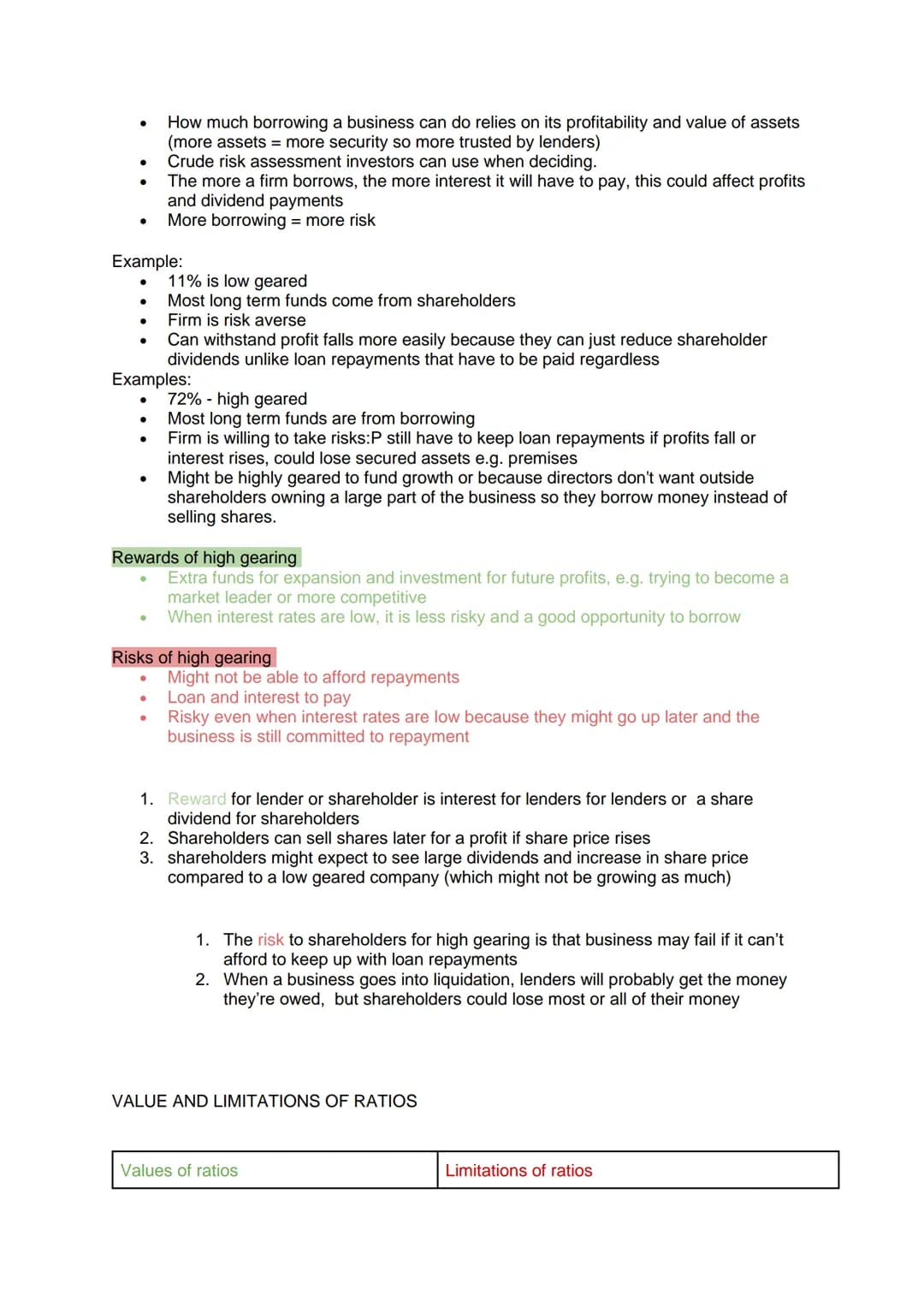 Business section 8 (unit 7) - Internal analysis

Balance Sheets

- Lists of assets and liabilities
- Finances at a fixed point
- Assets: thi