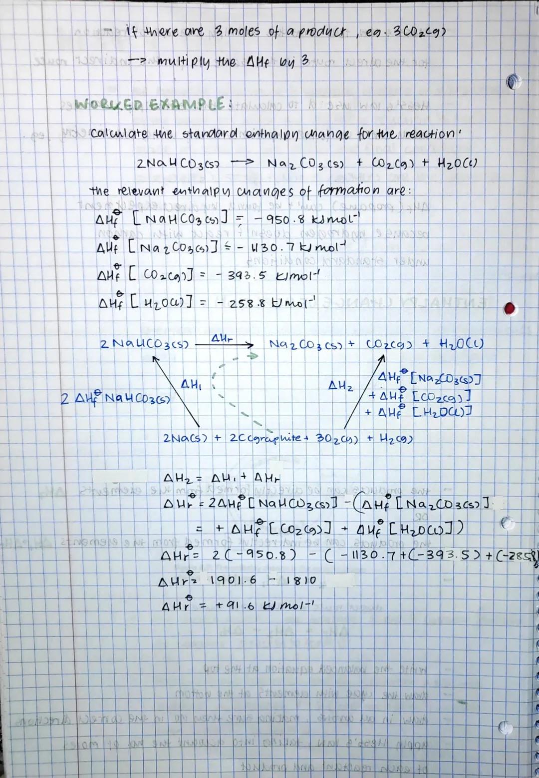 - the enthalpy change in a chemical reaction is independent
of the route by which the chemical reaction is takes
place as long as the initia
