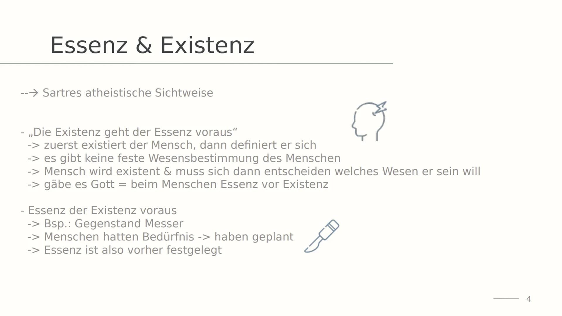 # Exentialismu
s nach
# Sartre
Von Lena

1 # Agenda

01 Biografie

02 Essenz & Existenz

03 Zur Freiheit verurteilt

04 Seinsbereiche

05 Au
