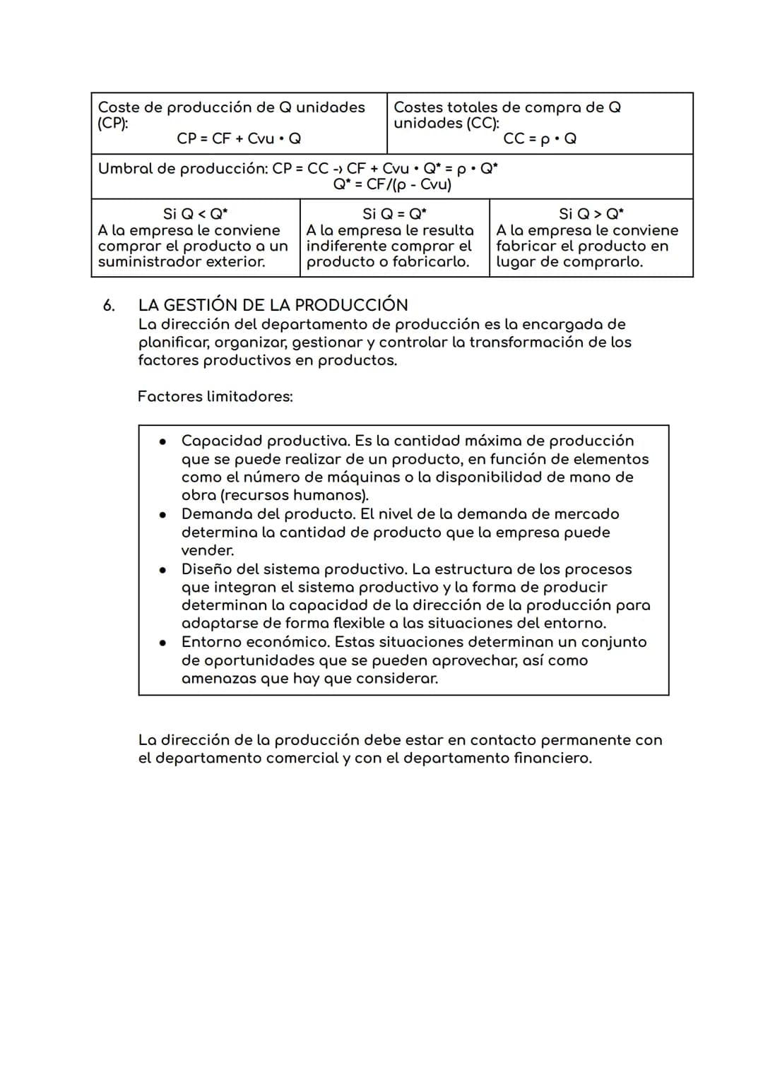 # TEMA 6: ÁREA DE PRODUCCIÓN

1. PRODUCCIÓN Y PROCESO PRODUCTIVO
1.1. CONCEPTO DE PRODUCCIÓN

   En sentido económico, producir es crear uti