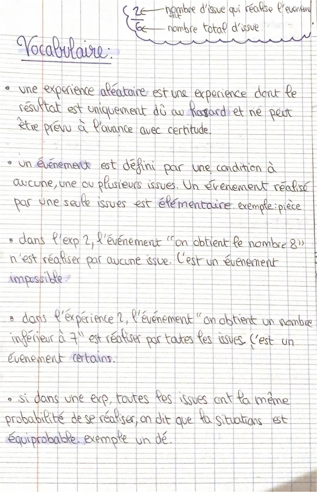 # Probabilités: Chap 1

exemples:
On lance un dé à 6 faces. On considère Pes
evenements
E:("On obtient un 3")
F. ("On obtient un chiffre pai
