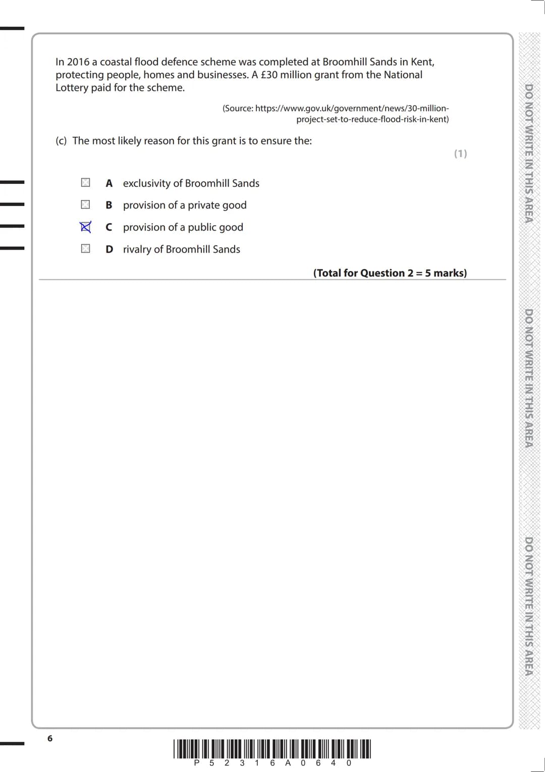 Write your name here
Surname
Other names
Pearson Edexcel
Level 3 GCE
Centre Number
Economics A
Advanced
Candidate Number
Paper 1: Markets an