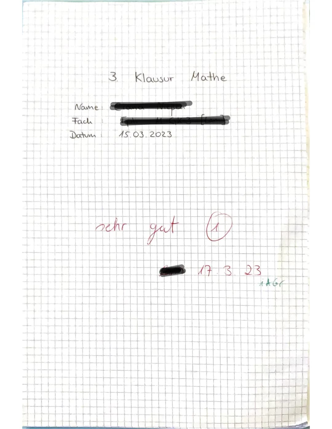 3 Klausur Mathe

Name:
Fach:
Datum: 15.03.2023

sehr gut 1

17.3.23
+AG 3. Klausur
Mathematik Eph GK3
Thema: Mittlere und Momentane Änderung