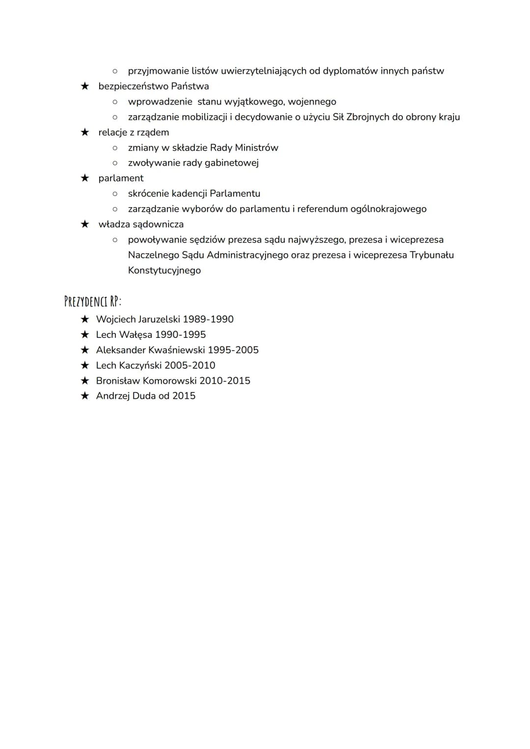 PREZYDENT RP

PREZYDENT RP JEST NAJWYŻSZYM PRZEDSTAWICIELEM PAŃSTWA I GWARANTEM CIĄGŁOŚCI WŁADZY PAŃSTWOWEJ.

WYBORY:
- powszechne
- bezpośr