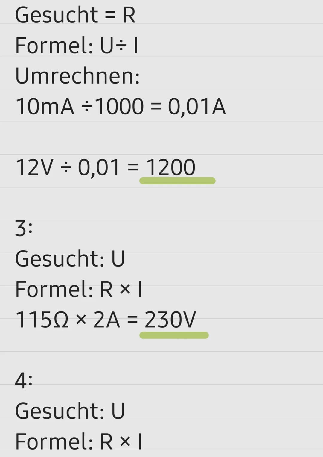# Das Ohmsche Gesetz

URI

Bedeutung Einheit

U = Spannung = V
R = Wiederstand = $\Omega$
| = Stromstärke = A

Einheiten Abkürzung/ Voller n
