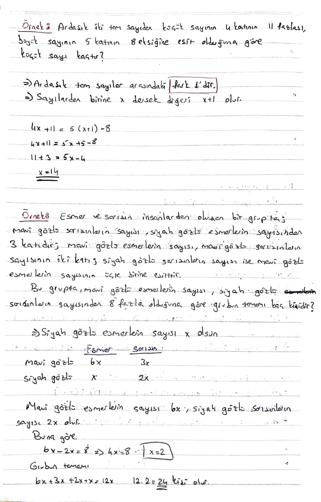 # Sayı Problemleri

$
\Rightarrow$ Problem çözümünde sözel olarak anlatılan ifadeleri mate-
matik diline çevirmek gereklidir. Bu şekilde den