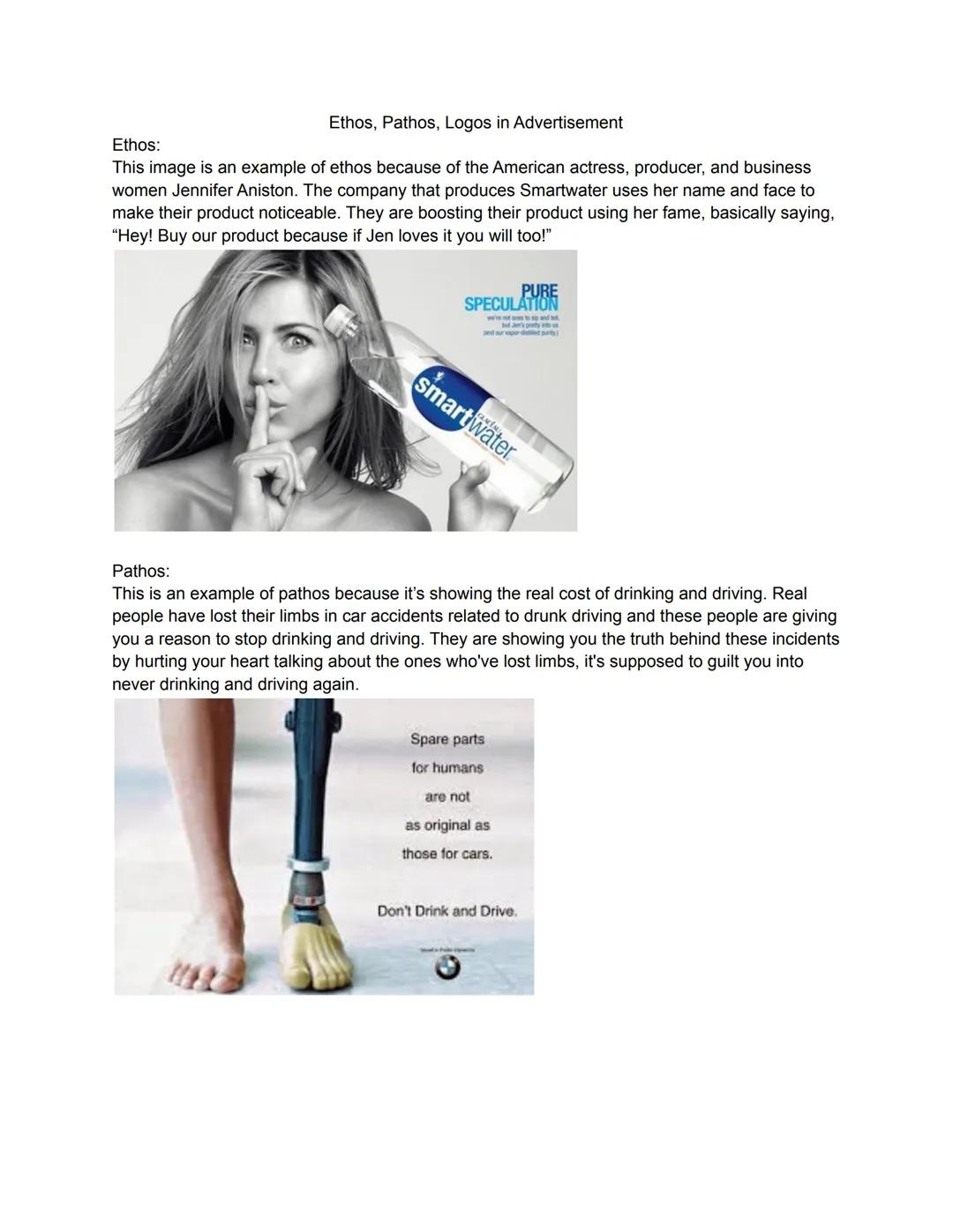 Ethos, Pathos, Logos in Advertisement

Ethos:
This image is an example of ethos because of the American actress, producer, and business
wome