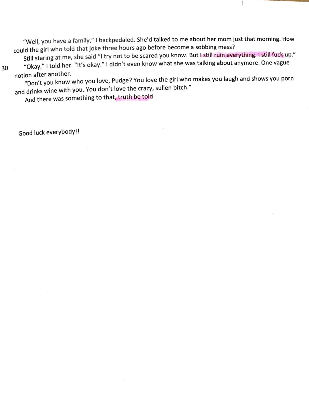 EF Englisch

Date: 21 th mar 2021

2nd exam - Looking for Alaska

Name: Leticia Di Nola

Tasks:

1. Summarize the extract from the chapter f