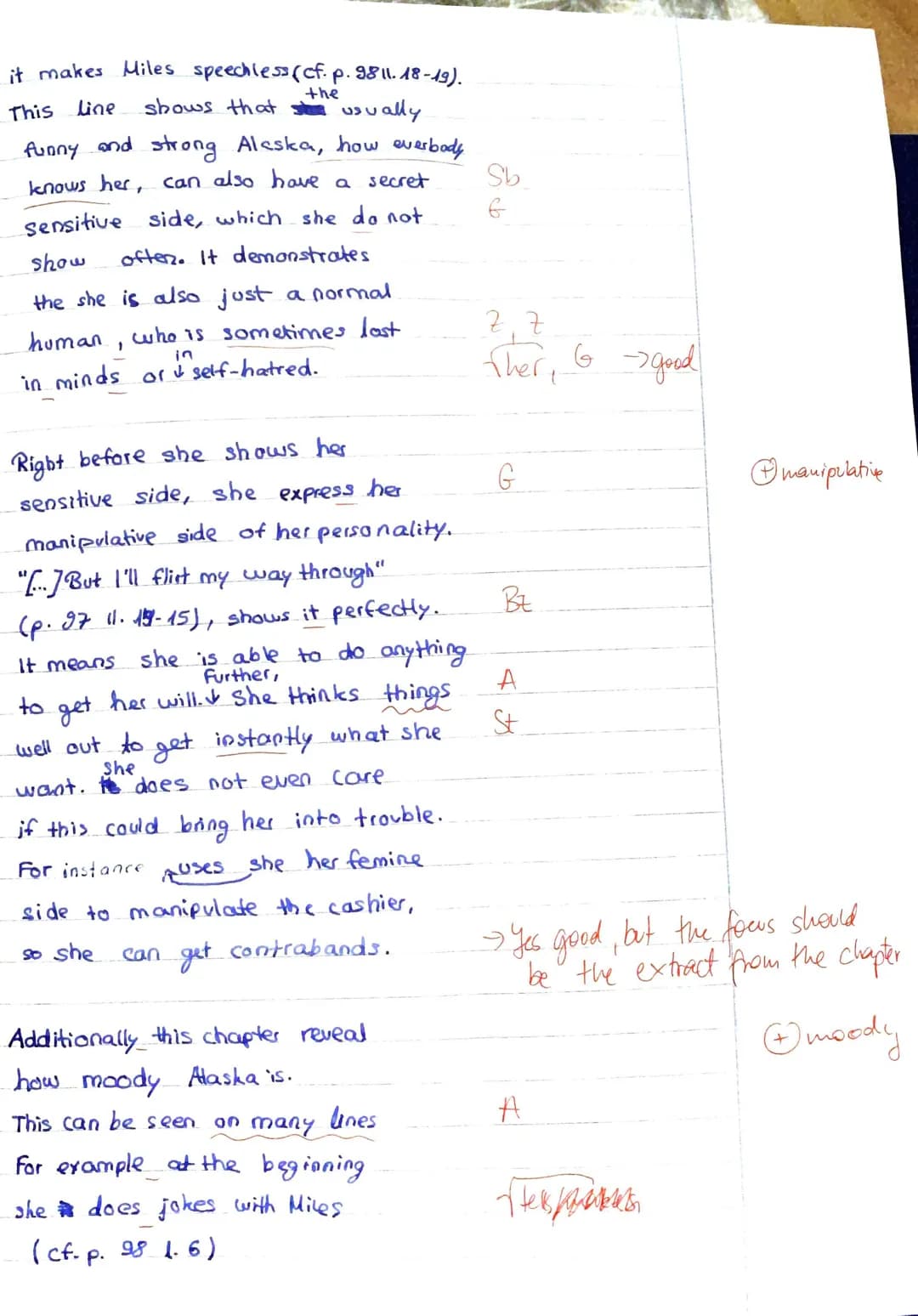 EF Englisch

Date: 21 th mar 2021

2nd exam - Looking for Alaska

Name: Leticia Di Nola

Tasks:

1. Summarize the extract from the chapter f
