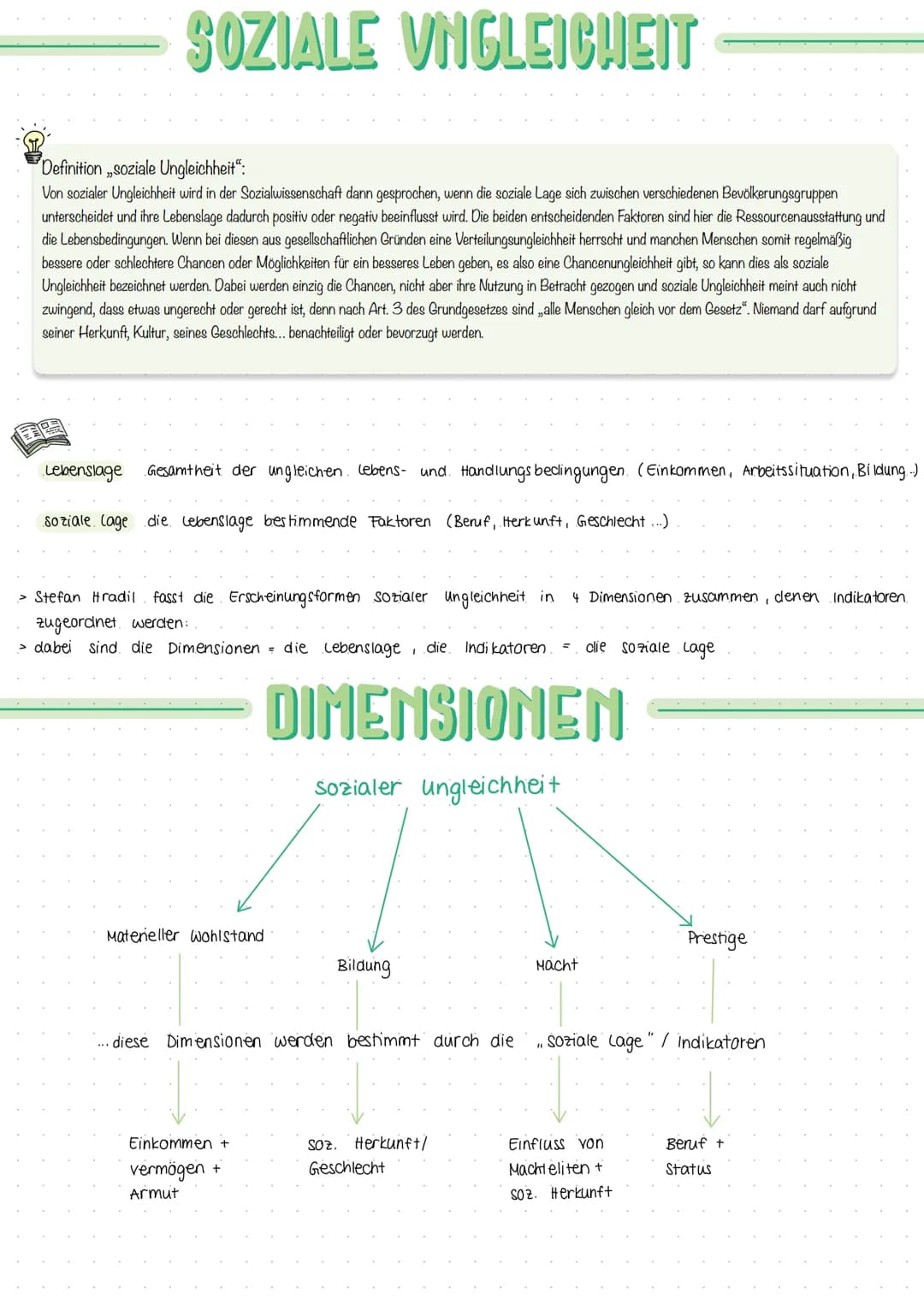 # SOZIALE UNGLEICHEIT

Definition soziale Ungleichheit":
Von sozialer Ungleichheit wird in der Sozialwissenschaft dann gesprochen, wenn die 