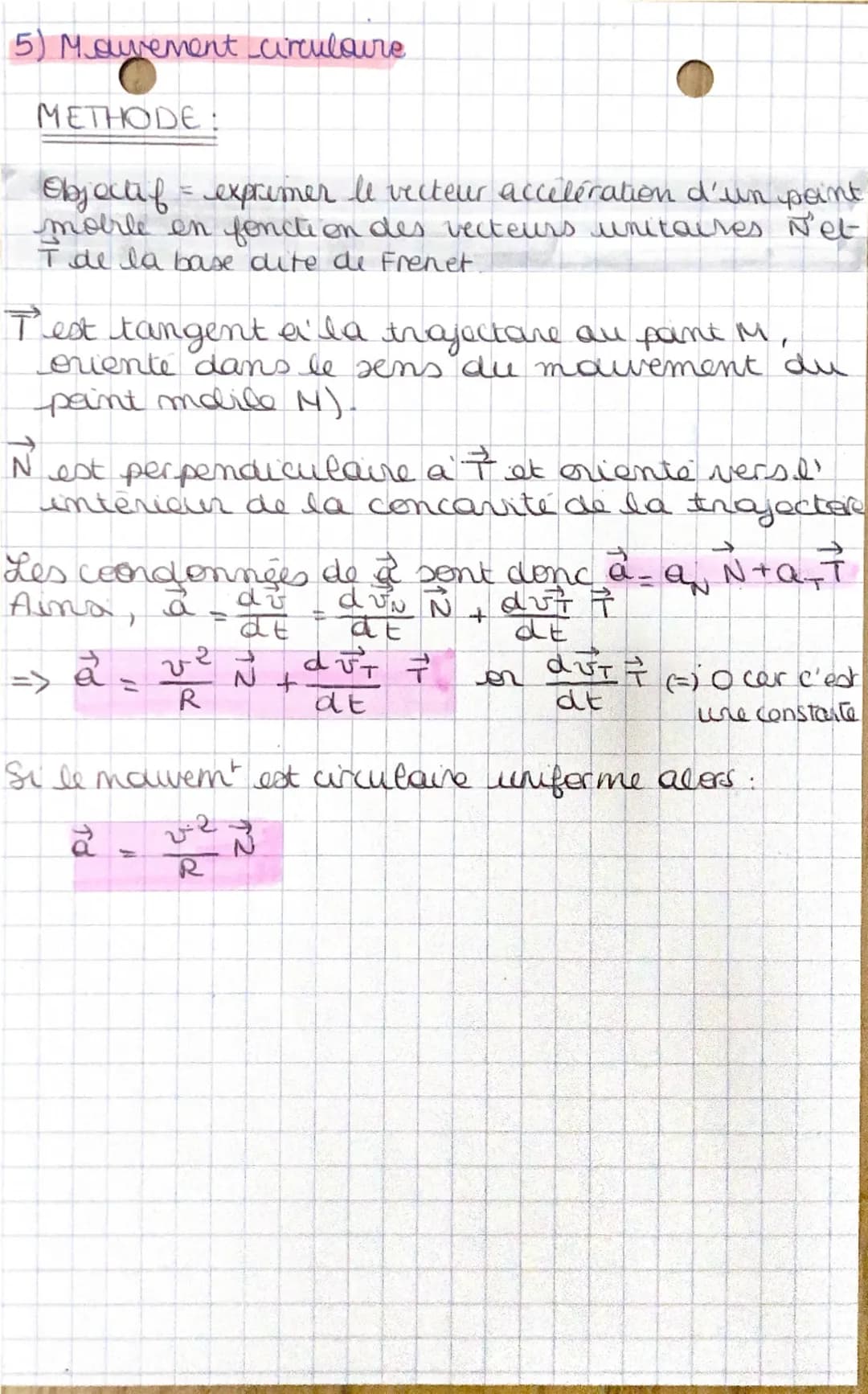 # Physique.
Chap 12: Décrire un malvement

1) Vecteur position
$
\overrightarrow{OM}(t) = x(t)\overrightarrow{i}+ y(t)\overrightarrow{j}+3(e