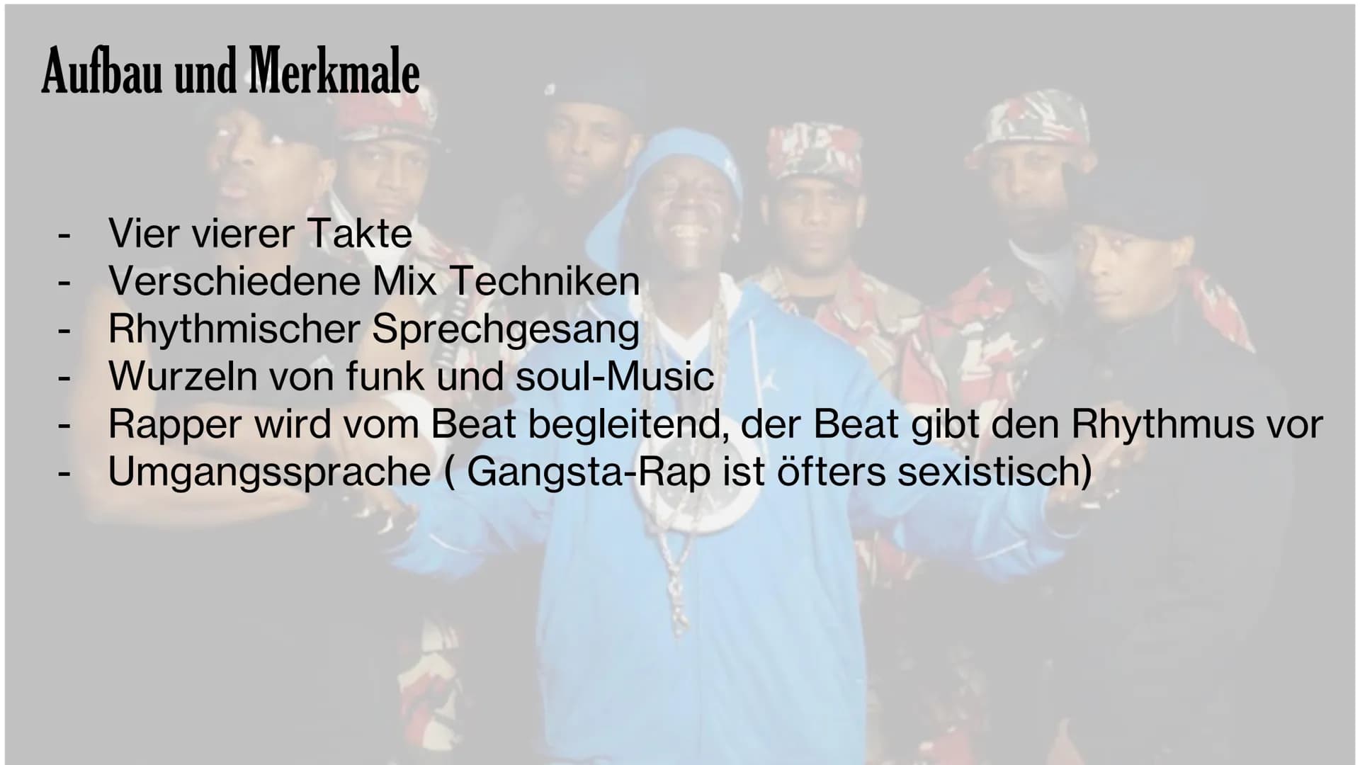 Hip-Hop

Eine Präsentation von
Elena&Aileen Inhalt
• Entstehung des Hip-Hop
• Aufbau&Merkmale
• 4 Elemente
• Instrumente
• Berühmte Personen