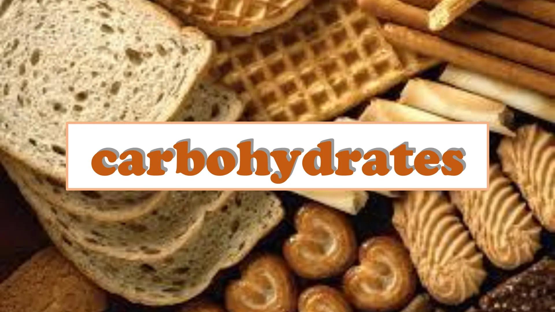 carbohydrates carbohydrates
▲ are also known as "carbs"
▲ have several roles in living organisms,
including energy transportation
▲ are also