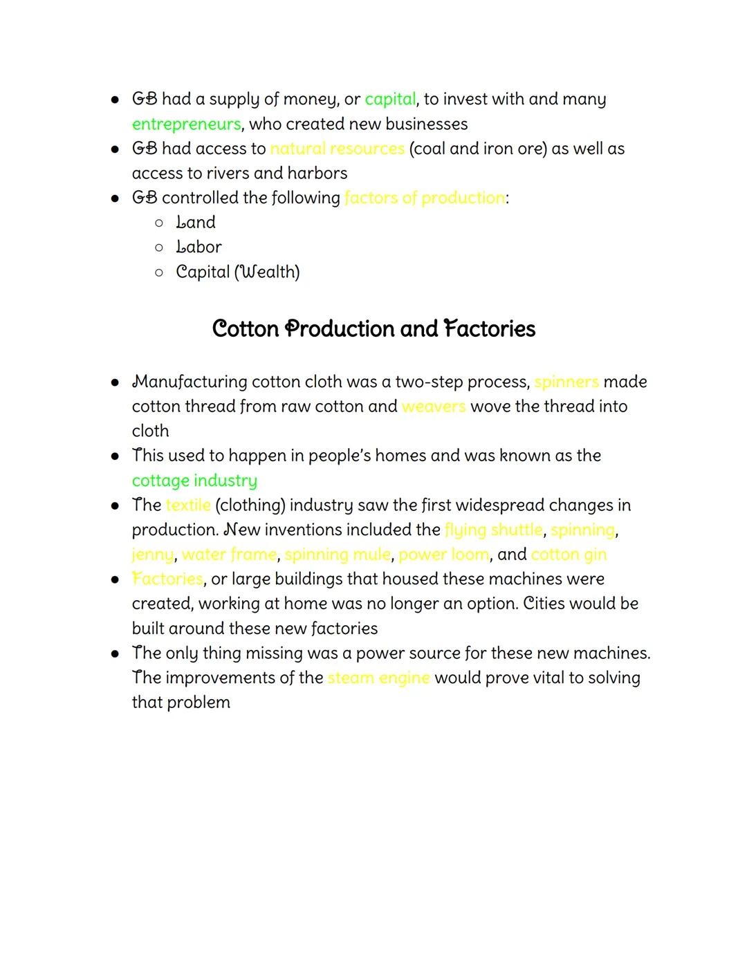 # History Notes

Colors:
Green-Vocabulary
Yellow-Fill-in, Multiple Choice, and True and False (T and F) Answers
Red-Essay Material

## Ch. 8