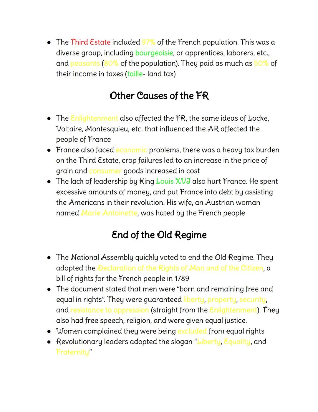 # History Notes

Colors:
Green-Vocabulary
Yellow-Fill-in, Multiple Choice, and True and False (T and F) Answers
Red-Essay Material

## Ch. 8