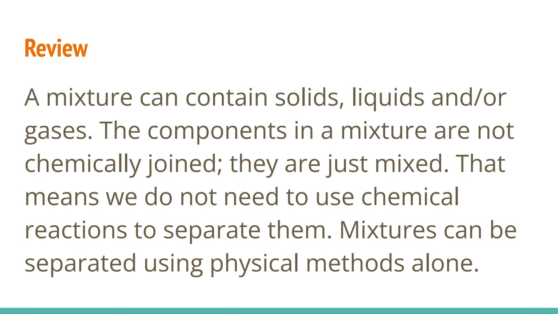 # Separating Mixtures

IMPURE
LIQUID
(BOILING)

COLD
WATER

IN

OUT

DISTILLED
LIQUID # Classifying Substances

Substances

Pure Substances
