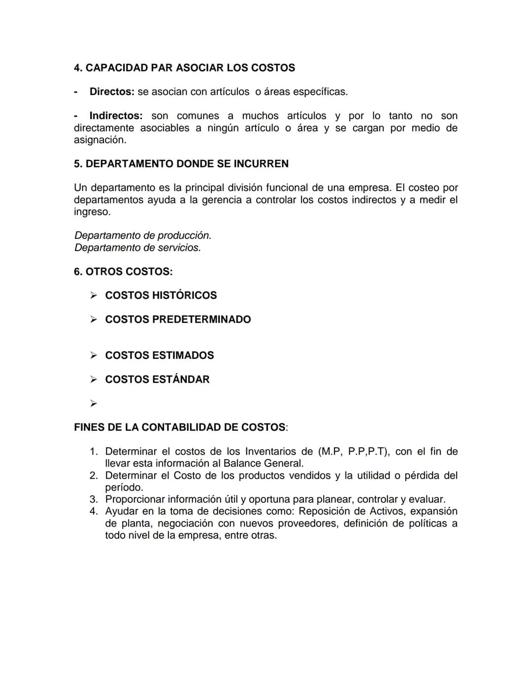 # FUNDAMENTOS DE COSTOS

El propósito fundamental de la contabilidad es proporcionar información financiera
relacionada con una entidad econ