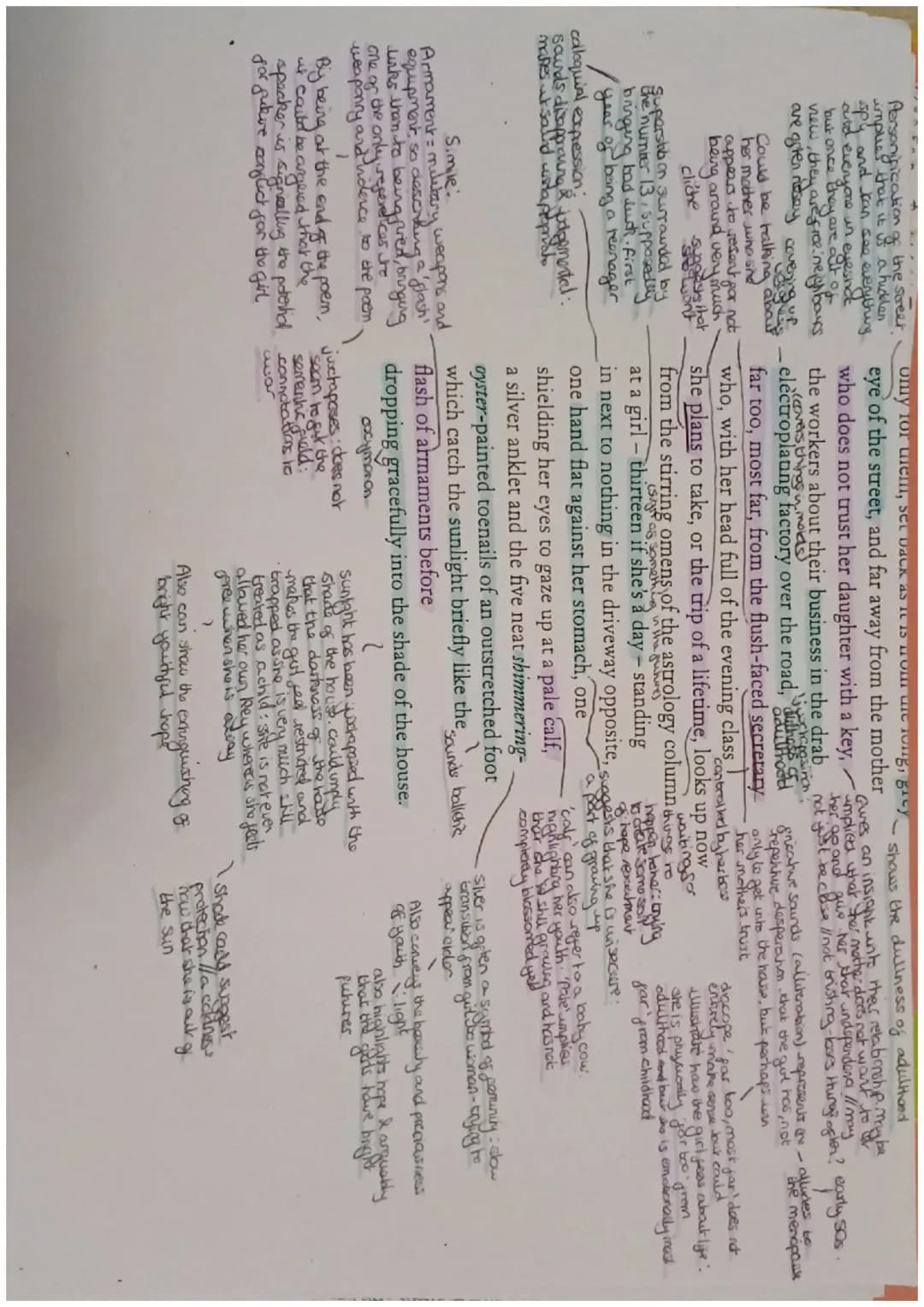 Farm /Structure
- One long stanza, conveying a sense of
sense of contruction or emosition (simeam of consciousness?)
4 enjambert & no rhyme 