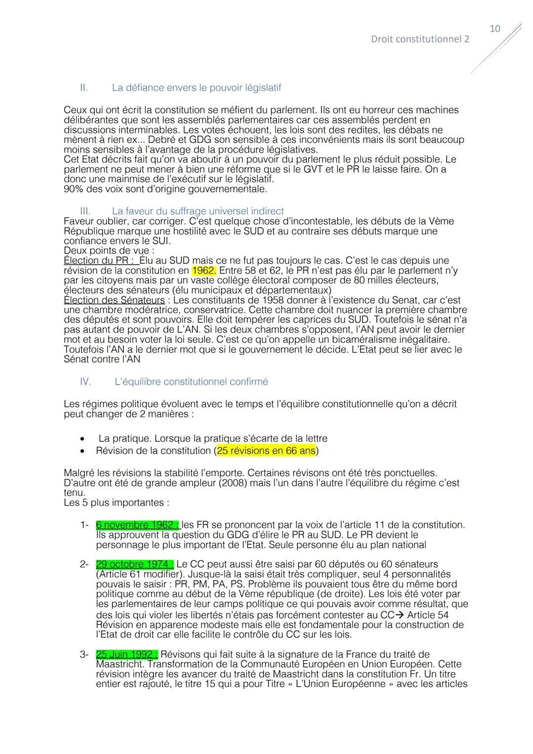 Droit constitutionnel:
Le Régime parlementaire
1
Droit constitutionnel 2
Le régime parlementaire est un régime de collaboration accentuer de
