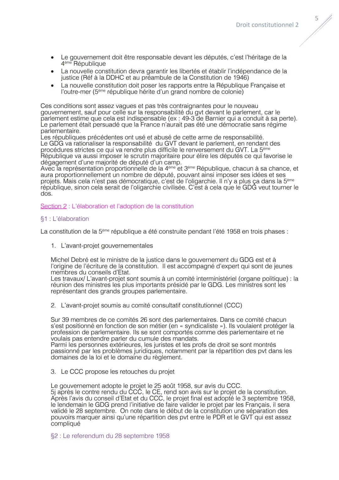 Droit constitutionnel:
Le Régime parlementaire
1
Droit constitutionnel 2
Le régime parlementaire est un régime de collaboration accentuer de