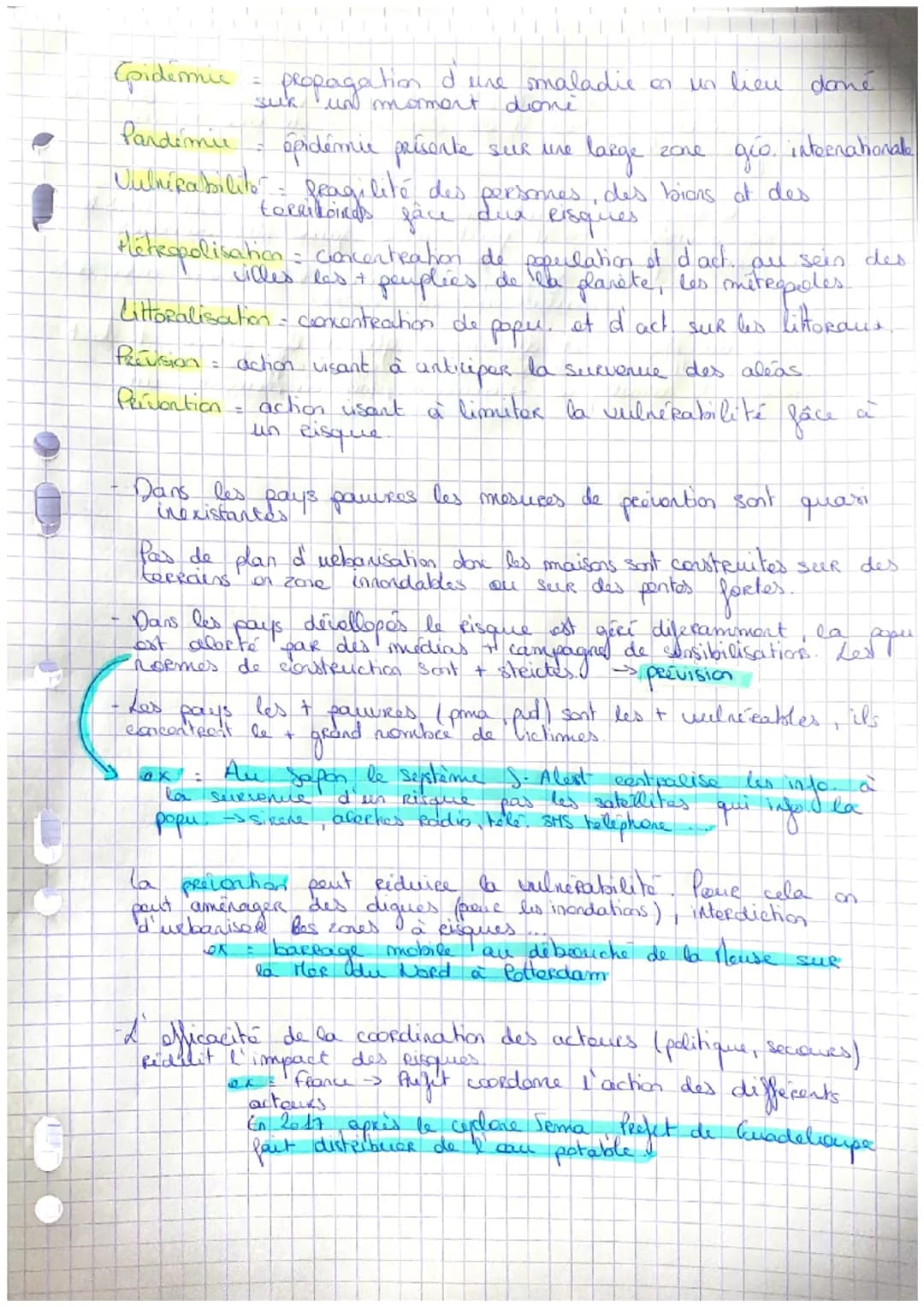 Geographie -> Les sociétés
 face aux Risques

Reincipaux aléas natucets Régios los + xposées

-Satame et vokanisme

Fissme tentament de torr