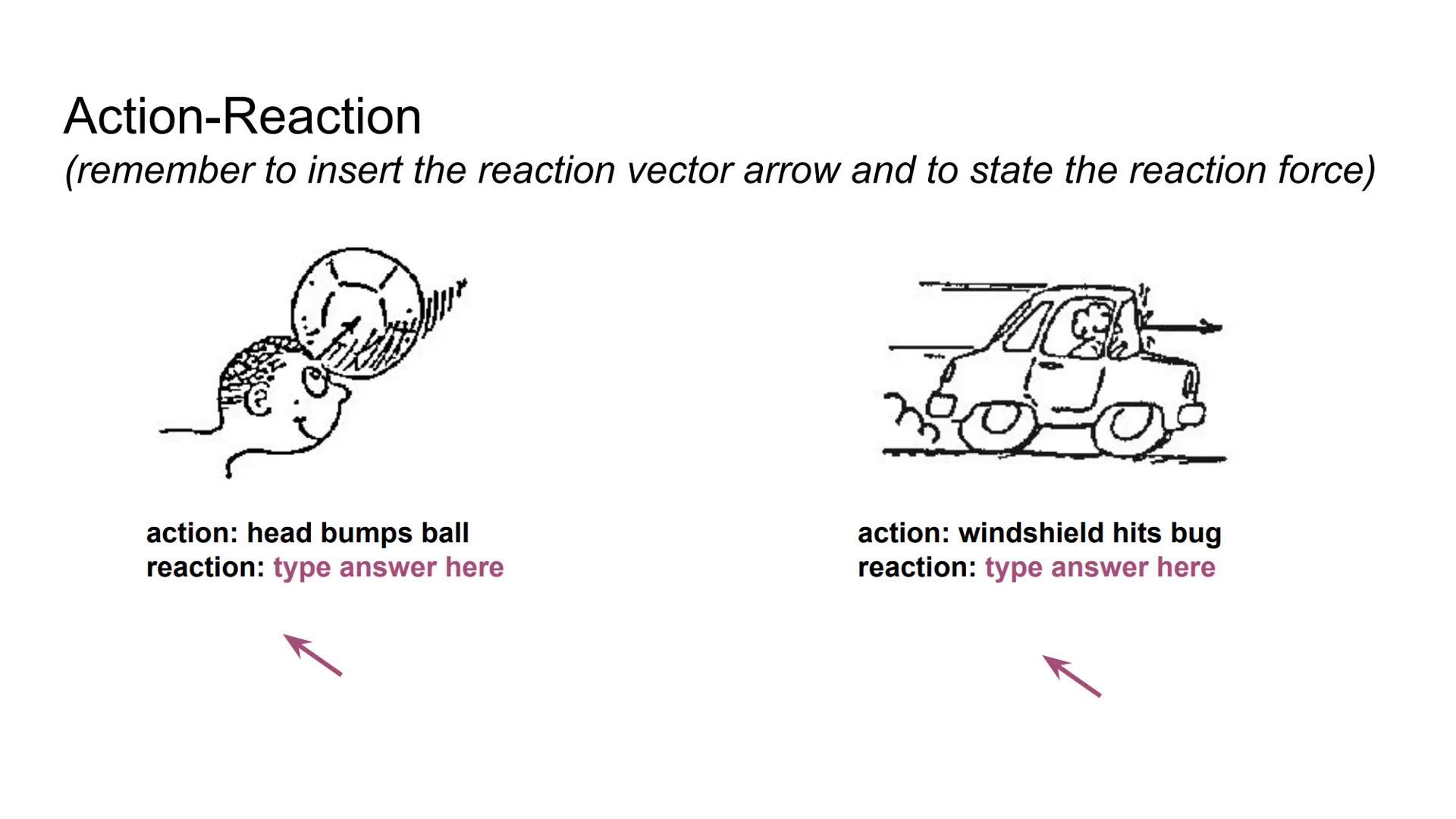 # Applying Newton's 3rd Law of Motion

Action

Reaction # Action-Reaction

In the example to the right, the
action-reaction pair is shown by