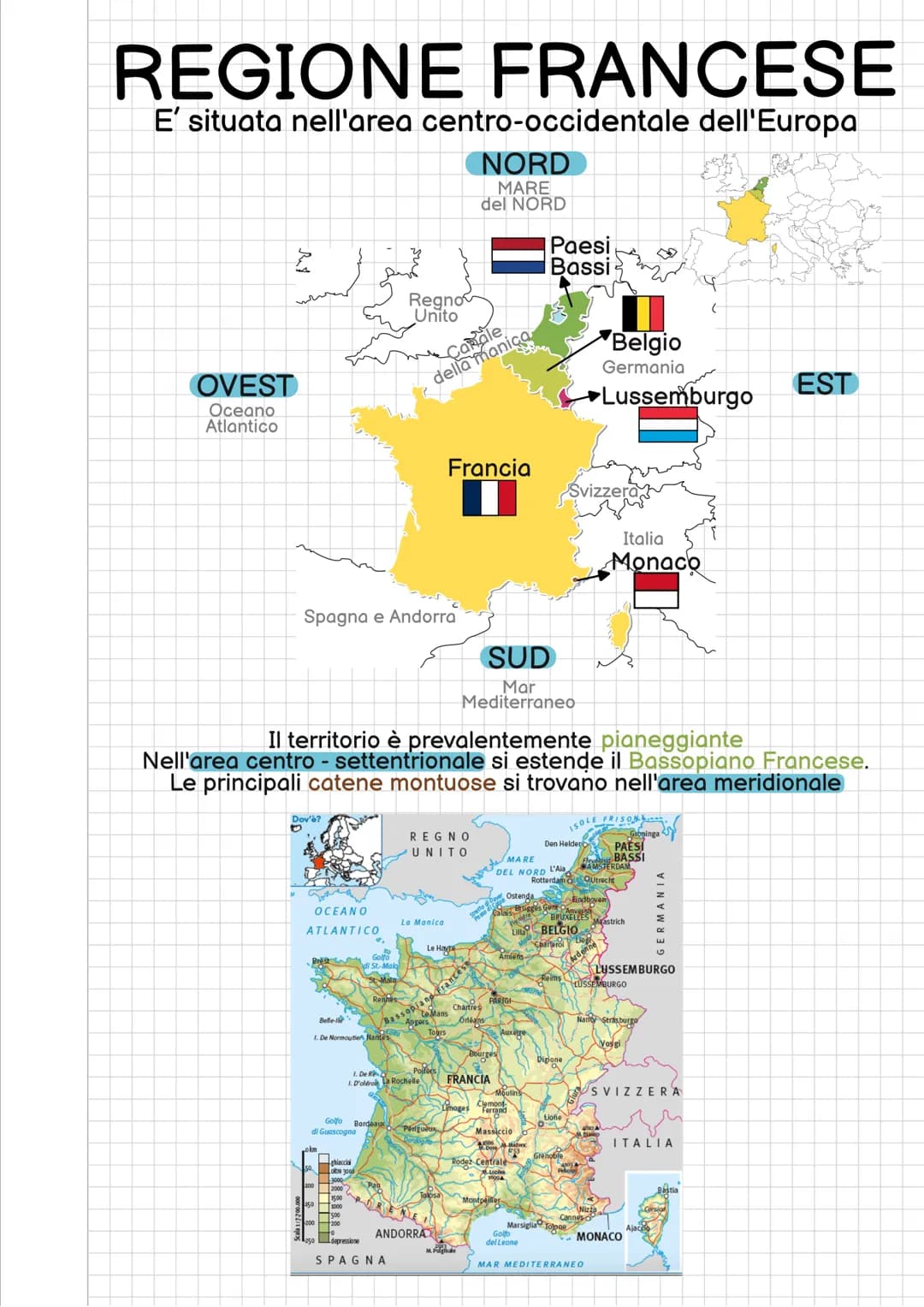 # REGIONE FRANCESE
E' situata nell'area centro-occidentale dell'Europa

NORD
MARE
del NORD

Regno
Unito
Paesi
Bassi

Belgio
Germania
►Lussem