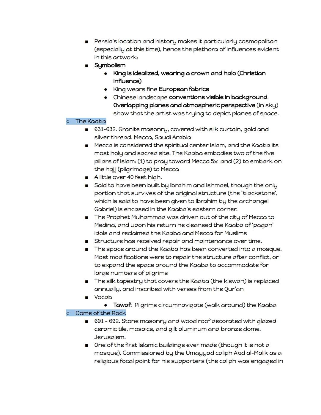 ## West and Central Asia:

- This region is typically regarded as the 'meeting place' of western and eastern cultures, having served as the 