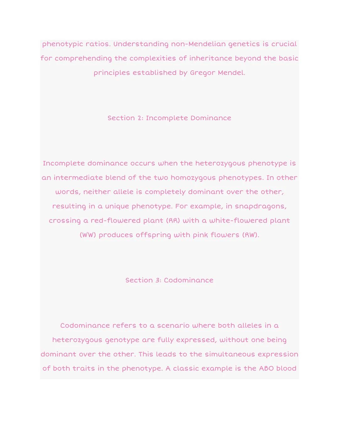 ## 5.4 Non-Mendelian Genetics

P
AA
αα

F1 Aa
X
Aa

AA
Aa
Aa
αα

F2

Section 1: Introduction to Non-Mendelian Genetics

Non-Mendelian geneti