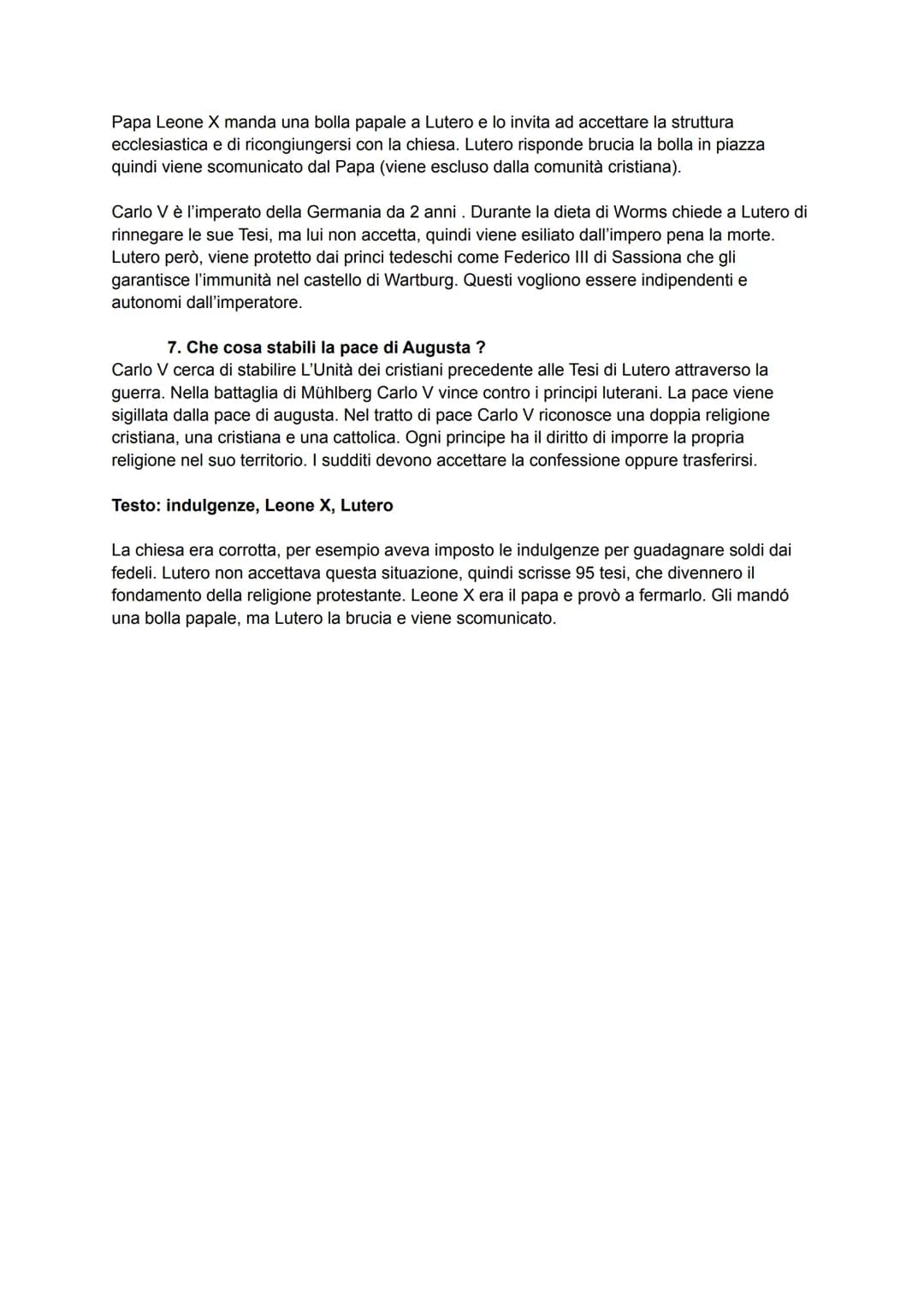 # La riforma protestante: domande

1. Quali furono i principali elementi di crisi della chiesa cattolica all'inizio del 500
   *   La chiesa