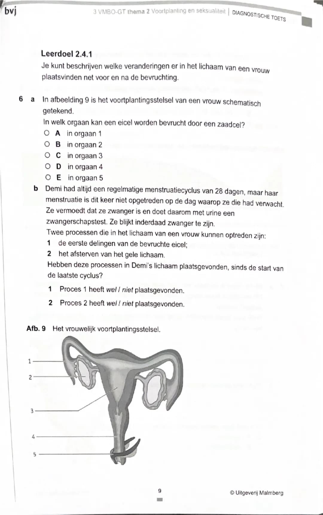 bvj
3 VMBO-GT thema 2 Voortplanting en seksualiteit | DIAGNOSTISCHE TOETS

Je kunt de opdrachten van de Diagnostische toets maken om je voor