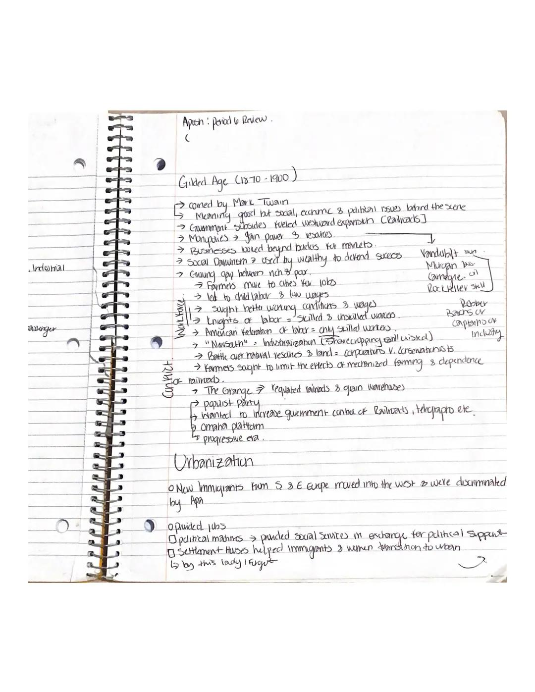 Indonmal

singer

3

Conflict.

Apush: Period 6 Rriew.
(

Gilded Age (1870-1900)

coined coined by by Mark Twain

→ Meaning good but social,
