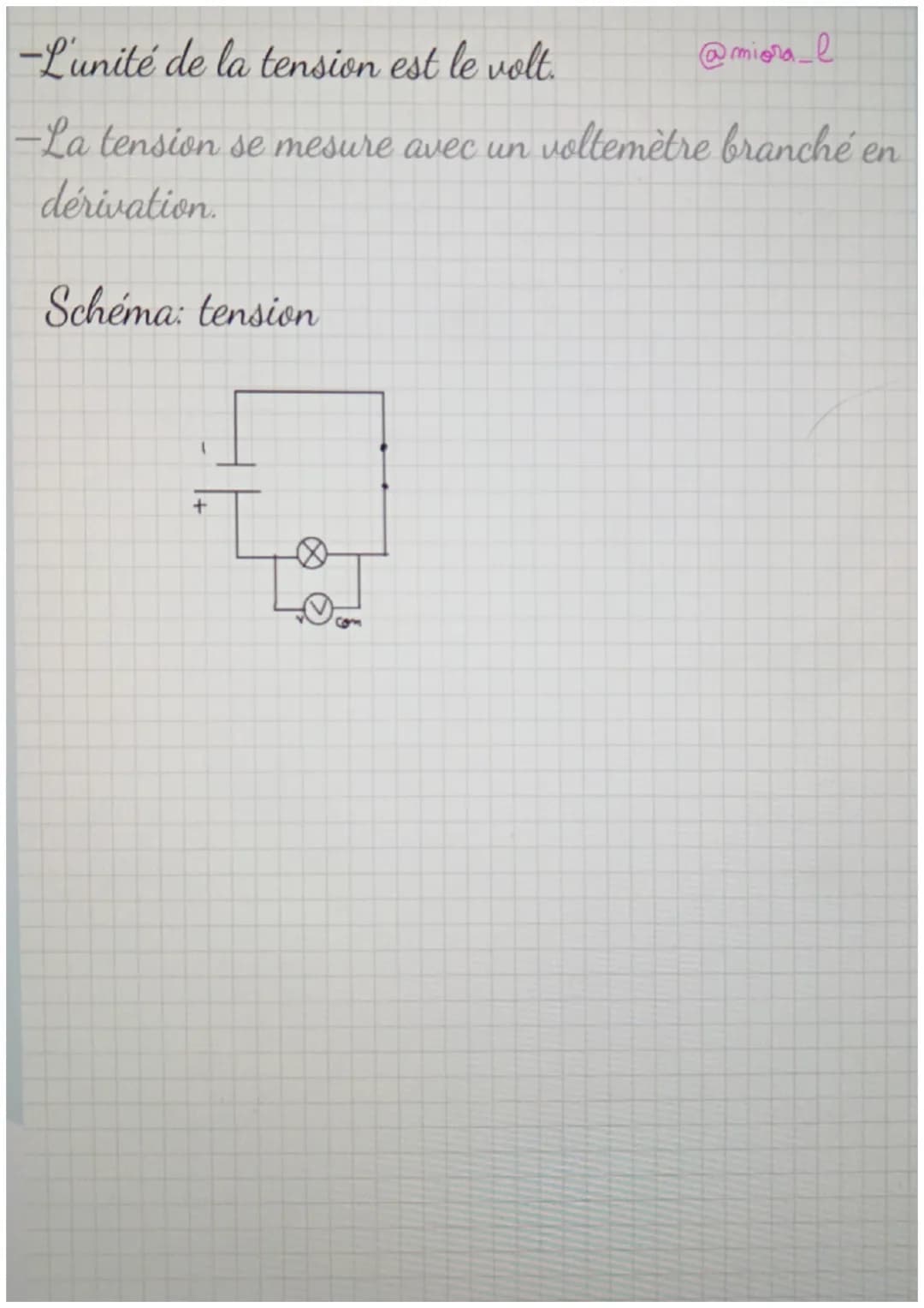 # Tension Et Intensité

Qu'est-ce que l'intensité?
@miora_l
-L'intensité d'un courant électrique est la quantité
d'électricité (electrons) q