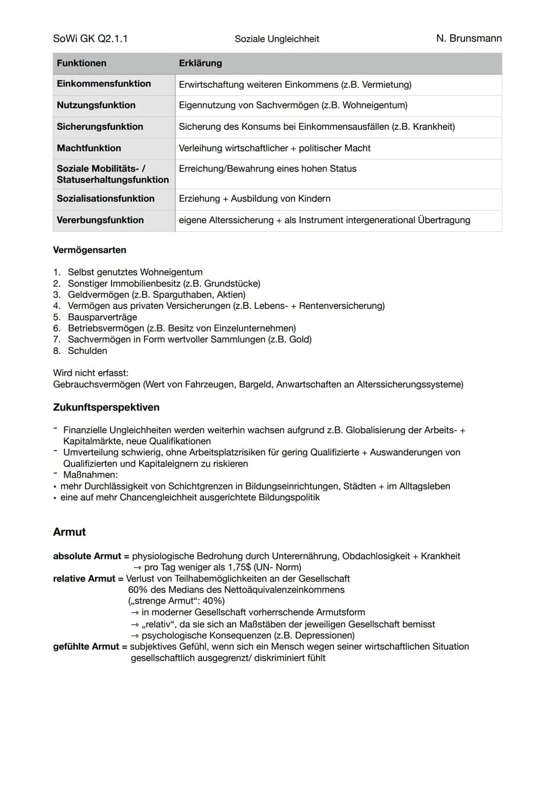 SoWi GK Q2.1.1
Soziale Ungleichheit
Soziale Ungleichheit
N. Brunsmann

Definition

„Als soziale Ungleichheit bezeichnet man wertvolle, nicht