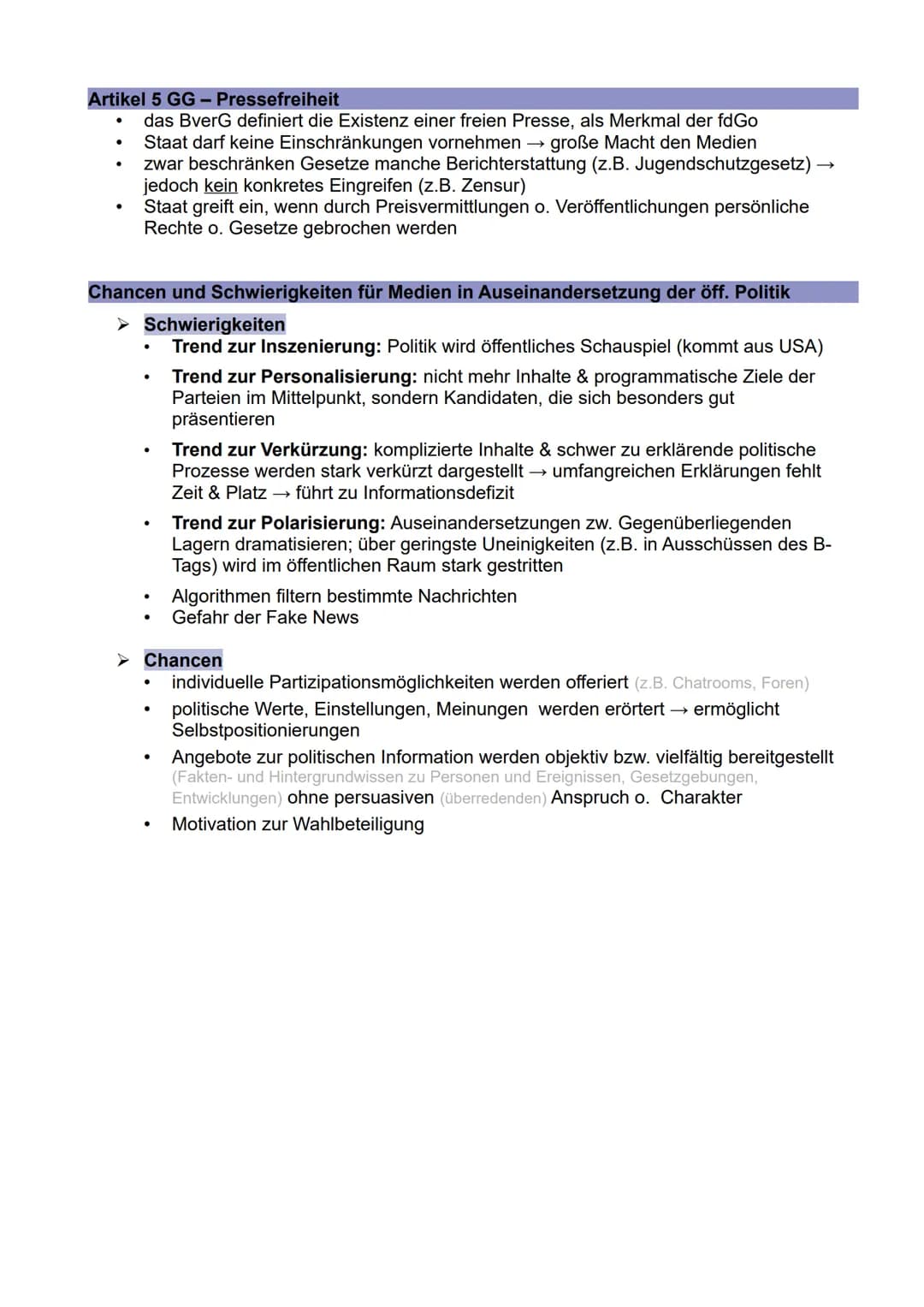 # Thema 10: Medien im politischen System

Warum werden die Medien auch als „vierte Gewalt" bezeichnet?
- 1. Gewalt: Exekutive („ausführende 