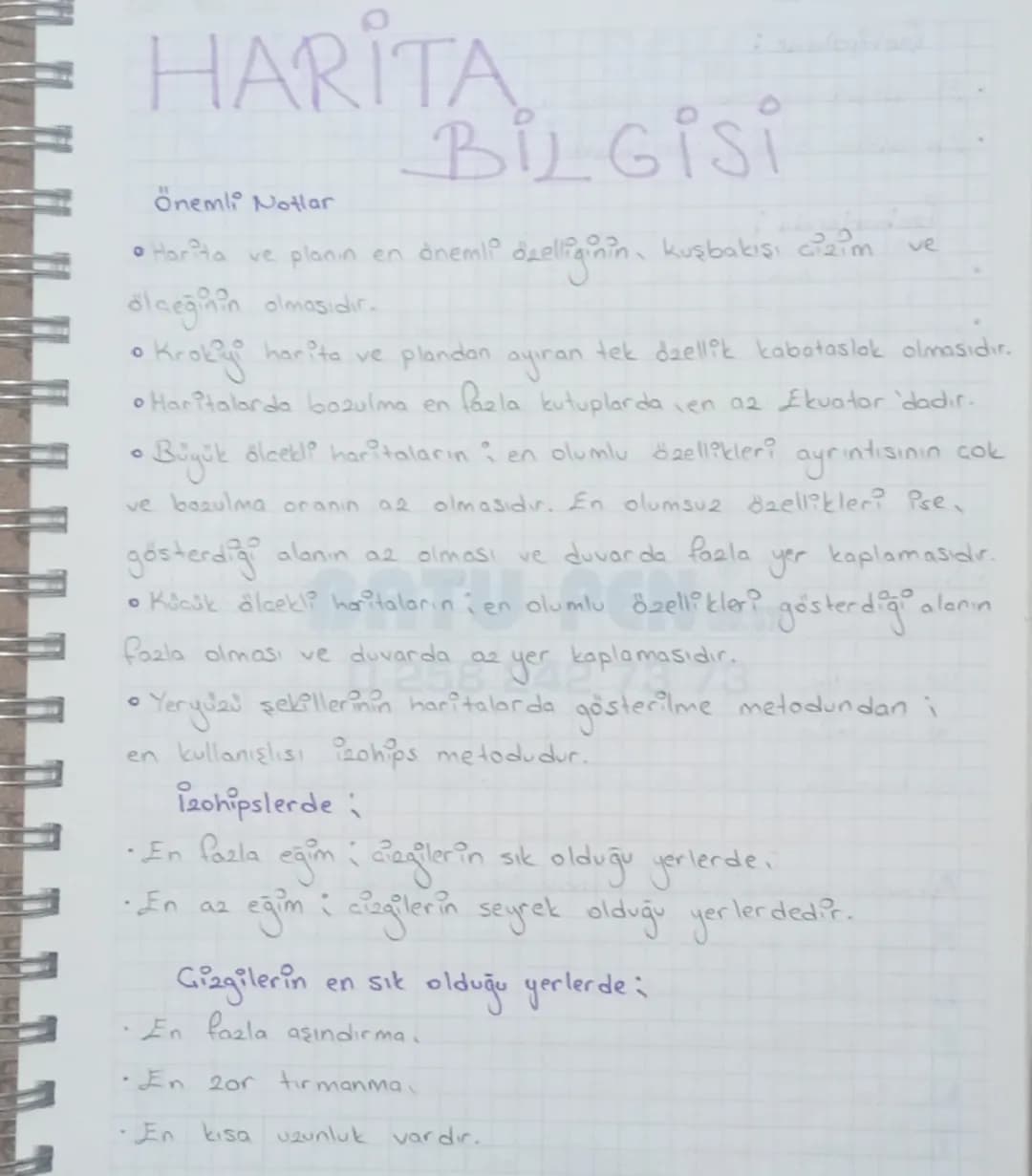 # HARITA
BİLGİSİ

Önemli Notlar

• Harita ve planın en önemli özelliğinin, kuşbakışı çizim
ve
ölçeğinin olmasıdır.

• Krokiyi harita ve plan