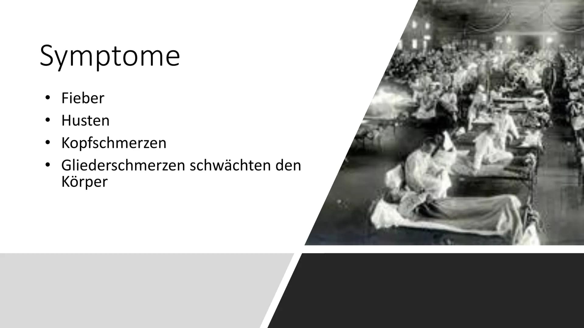 # Die spanische Grippe Inhaltsverzeichnis

Besonderheit der Grippe
3
Symptome
4
Ausbruch
5
Maßnahmen
6
Folgen weltweit
8
Aufbau des Erregers