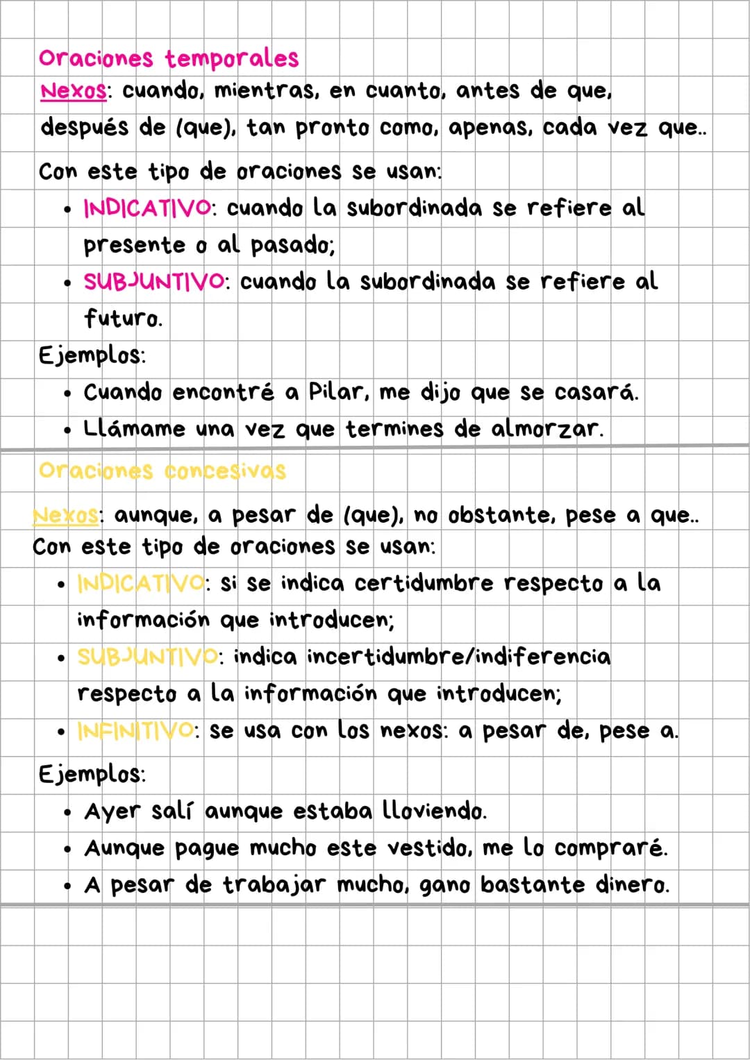 # Oraciones subordinadas

## Oraciones finales

**Nexos:** para (que) a fin de que, con el fin de que,
porque, con objetivo de (que), con la