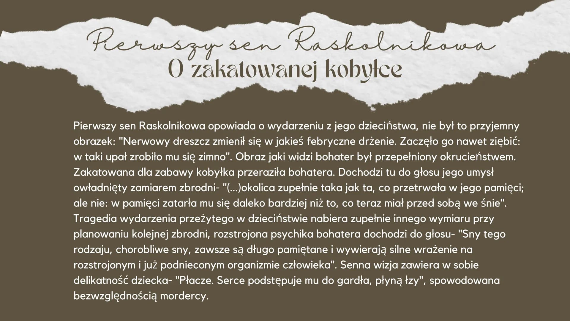 
<h2>Znaczenie snów</h2>
<p>Sny odgrywają ważną rolę w literaturze, ponieważ ukazują wewnętrzne przeżycia bohaterów oraz ich stan psychiczny