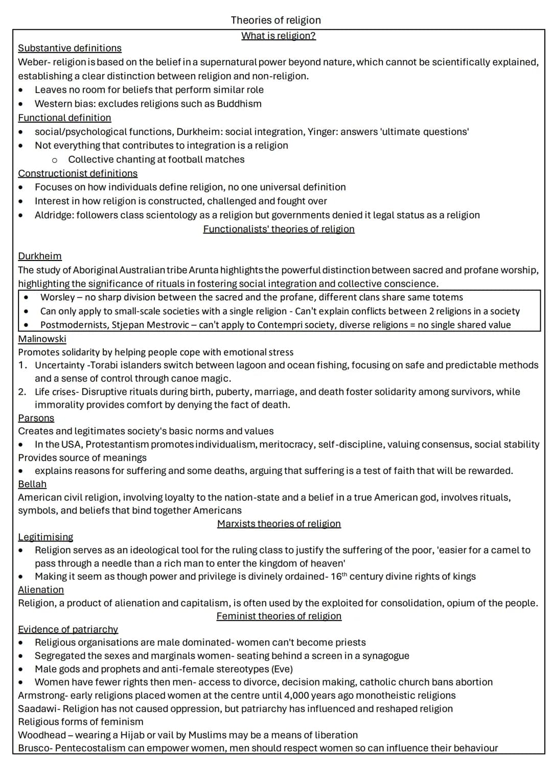 Beliefs in society

Theories of religion - pg 2

Religion and social change - pg 3

Secularisation - pg 4

Religion, renewal and choice - pg