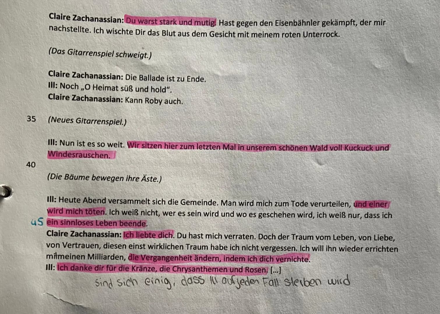 # Aufgabe: Verfasse eine Dramenszenenanalyse, indem Du folgende Szene aus dem Drama „Der
Besuch der alten Dame" von Friedrich Dürrenmatt int