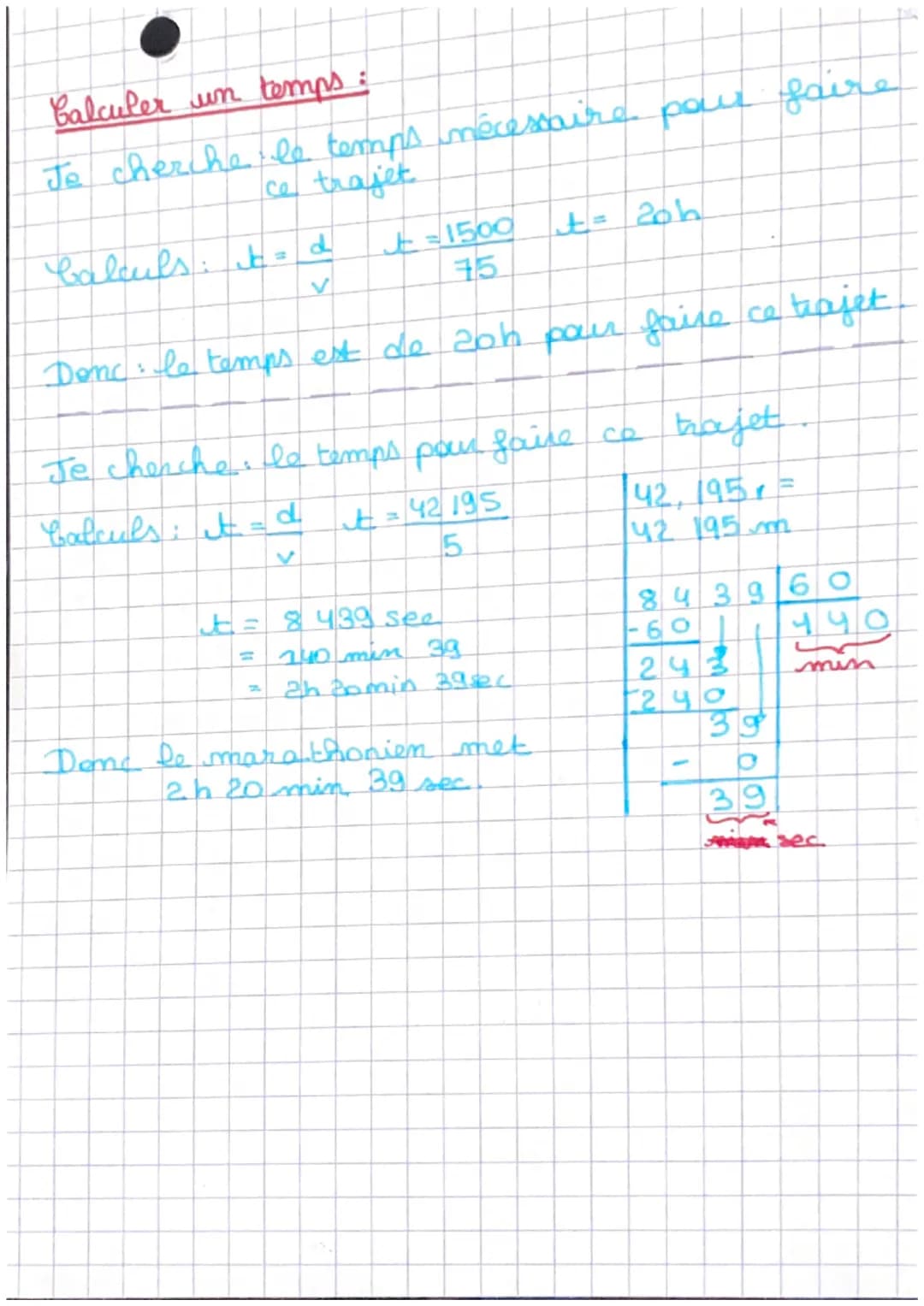 # EPREUVES COMMUNES

# LA VITESSE

$v= \frac{d}{t}$  $d=vxt$  $t= \frac{d}{V}$



Calculer la vitesse

Je cherche la vitesse moyenne de la

