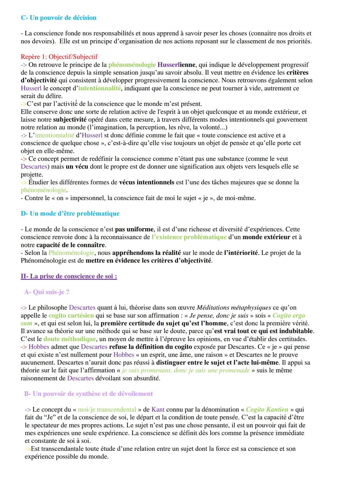 Introduction:

Notion I-La conscience

Étymologie du mot conscience: du latin « cum scientia > = accompagné de savoir
Définition de la consc