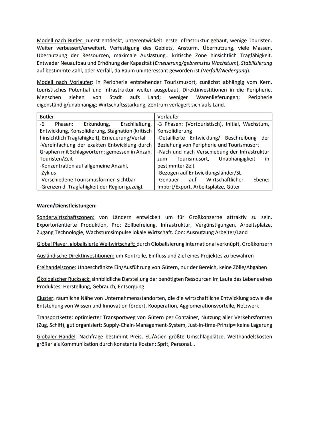 # Erdkunde Fachbegriffe:

Globale Entwicklung/ Disparitäten, Migration:

Dependenztheorie (exogen): Abhängigkeit des Landes von außen beeinf