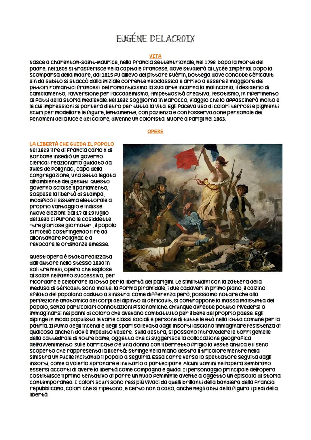 # THÉODORE GÉRICAULT

## VITA

Nasce a Rouen nel 1791, durante la giovinezza si trasferisce a Parigi con la famiglia. Già da allora
era noto