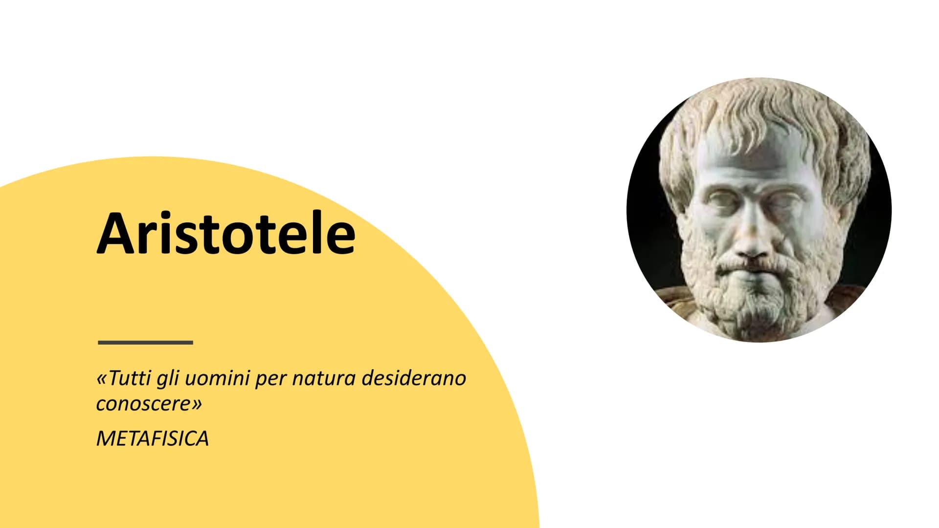 # Aristotele

«Tutti gli uomini per natura desiderano conoscere»

METAFISICA # Platone e Aristotele

La scuola di Atene (1509-1510)

Raffael