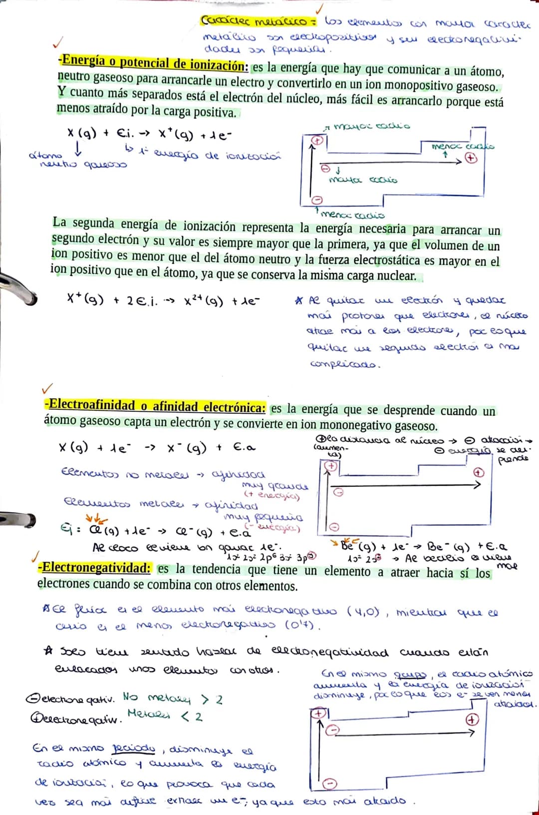 # Propiedades periodicas:
✓

✓

A Con el fluóc no podía
pasac eso porque llena
hara la capa 2.

$
\begin{array}{l}
\uparrow \downarrow \upar