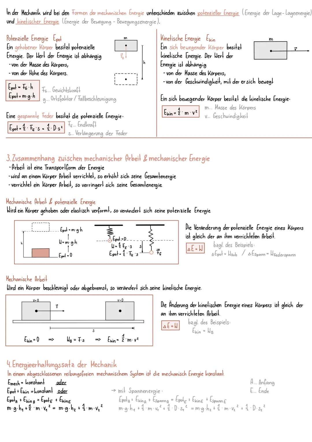 # MECHANISCHE ARBEIT & MECHANISCHE ENERGIE

1. Mechanische Arbeit

physikalische Bedeutung

Mechanische Arbeit wird verrichtet, wenn ein Kör