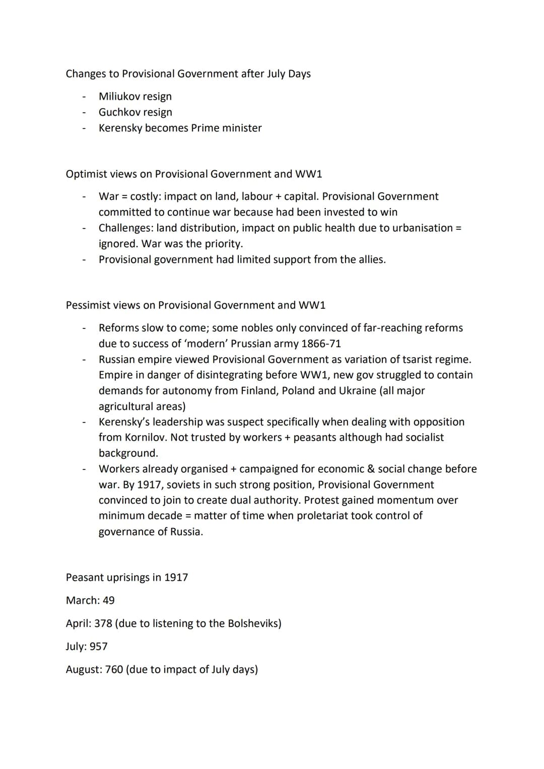 # Provisional Government

Nature of provisional government

- 2nd March 1917 Duma leaders assumed control after Tsar Nicholas II
abdicated.

