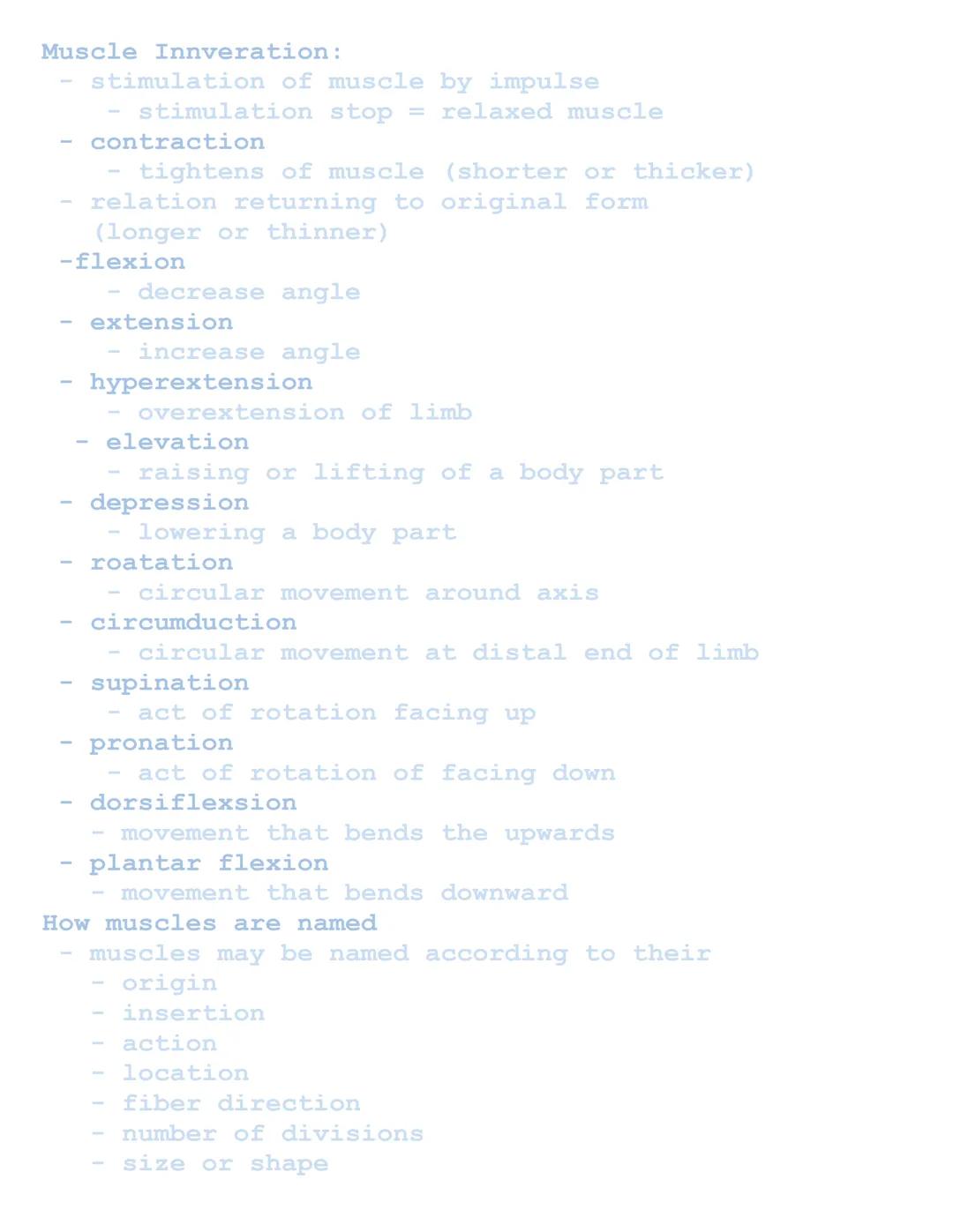 Muscular System

Related Combining Forms
Muscles: muscul/o, my/o, myos/o
Fascia: fasci/o
Tendons: ten/o, tend/o, tendin/o

Functions of Musc
